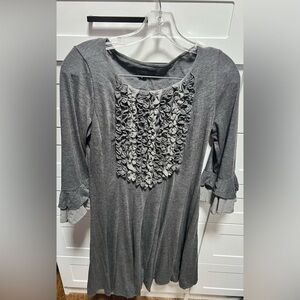Chris McLaughlin Gray Pullover Stretch 3/4 Sleeve Shift Dress (MB1)